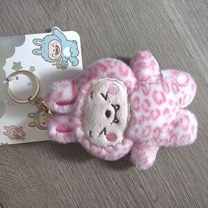 3 For $10🆕Pink Leopard Plush Bag Charm Keychain NWT